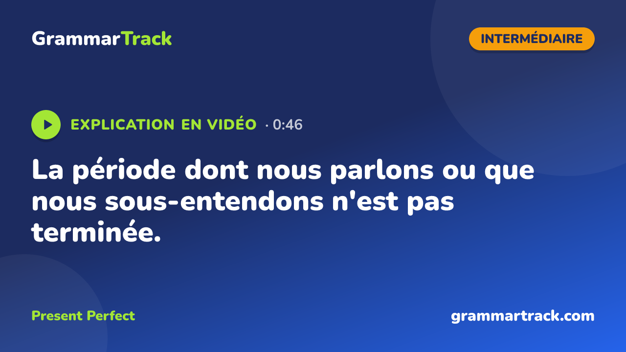 La période dont nous parlons ou que nous sous-entendons n'est pas terminée.