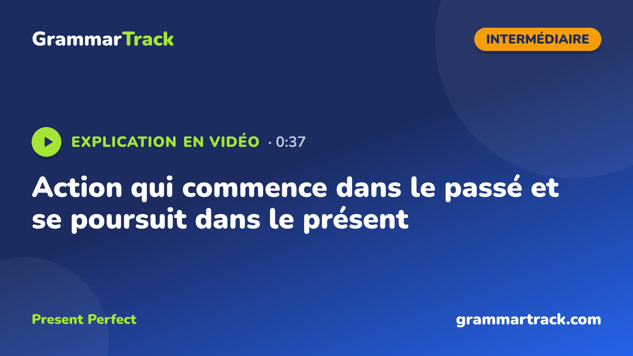 Action qui commence dans le passé et se poursuit dans le présent