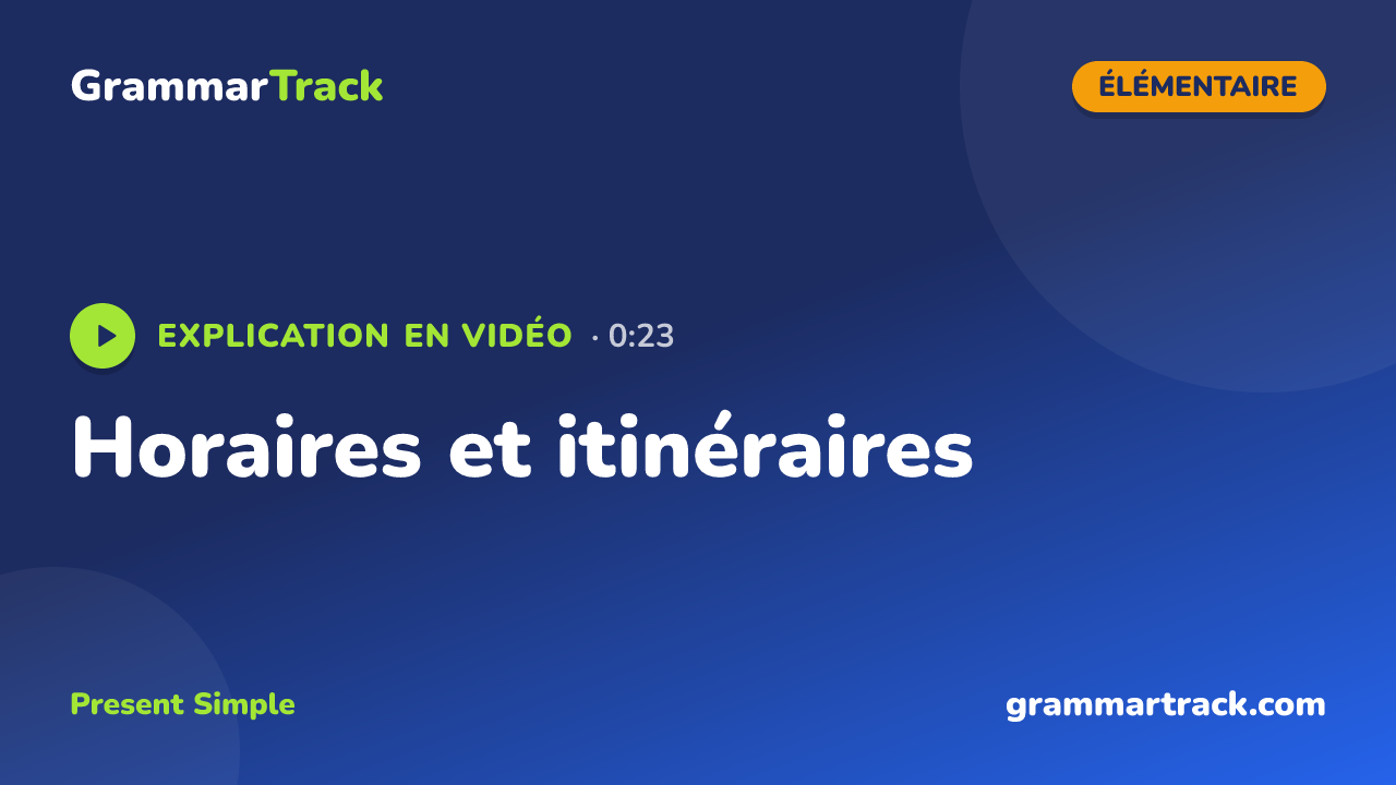 Horaires et itinéraires