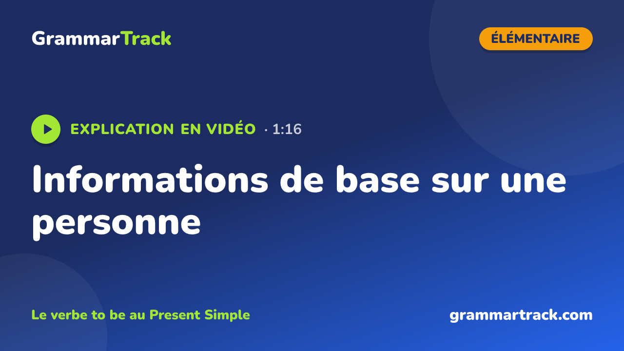 Informations de base sur une personne