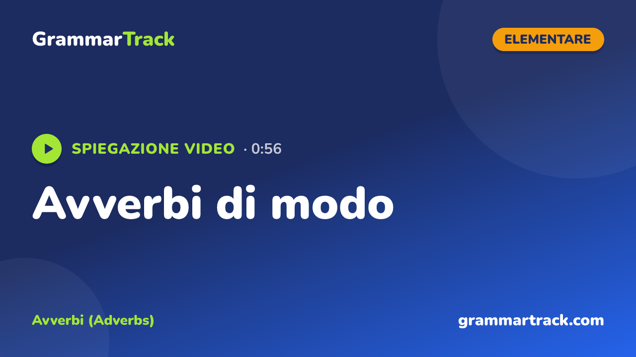 Avverbi di modo