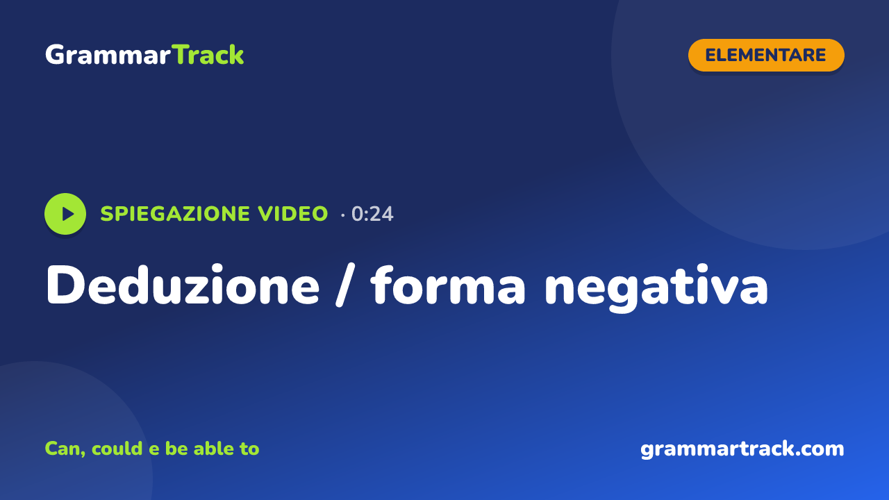 Deduzione / forma negativa