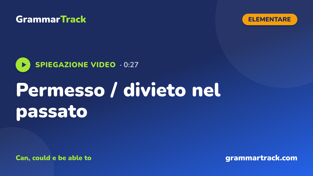 Permesso / divieto nel passato