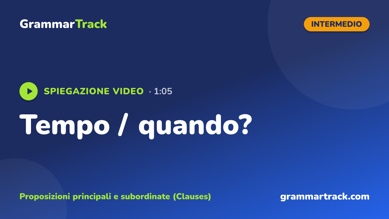 Tempo / quando?