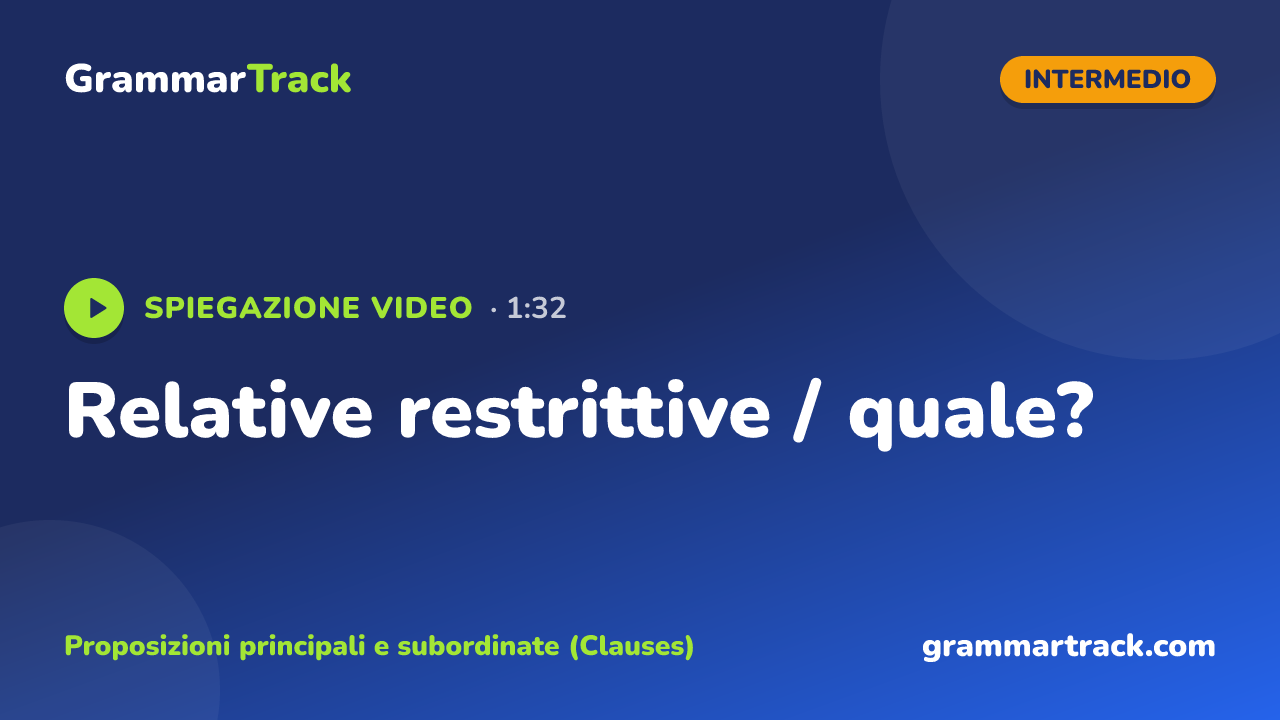 Relative restrittive / quale?