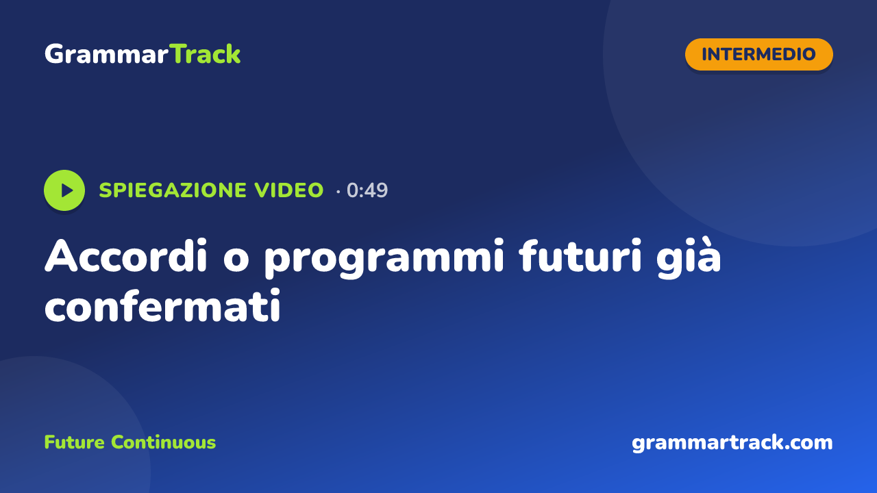 Accordi o programmi futuri già confermati