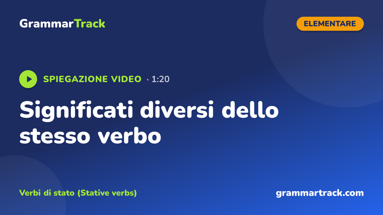 Significati diversi dello stesso verbo