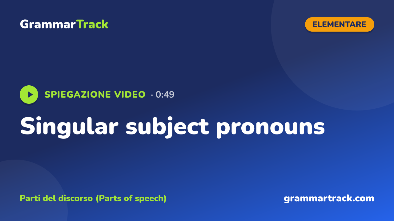 Singular subject pronouns