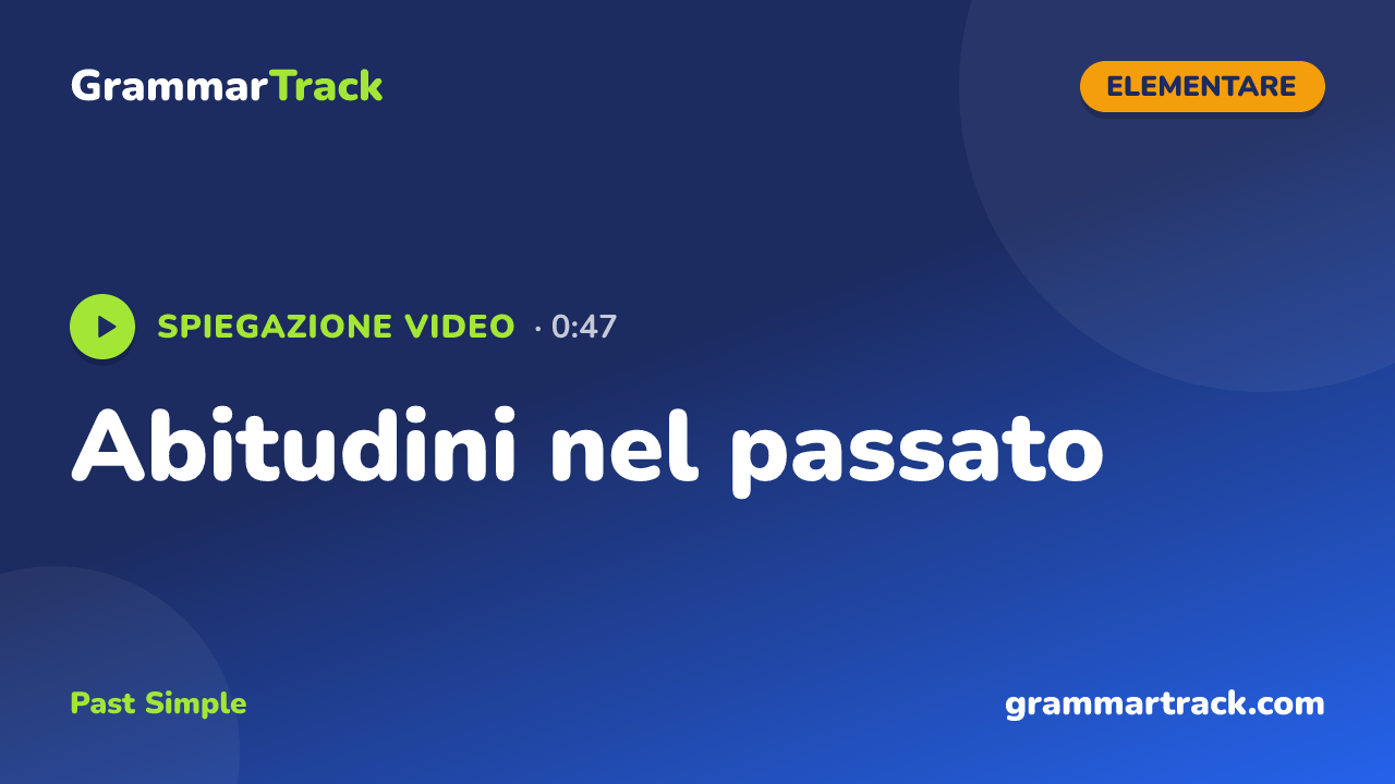 Abitudini nel passato