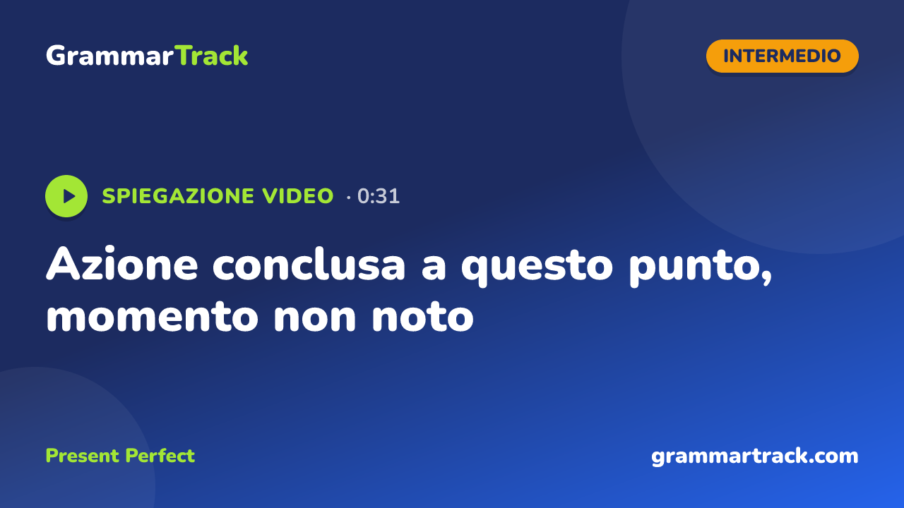 Azione conclusa a questo punto, momento non noto