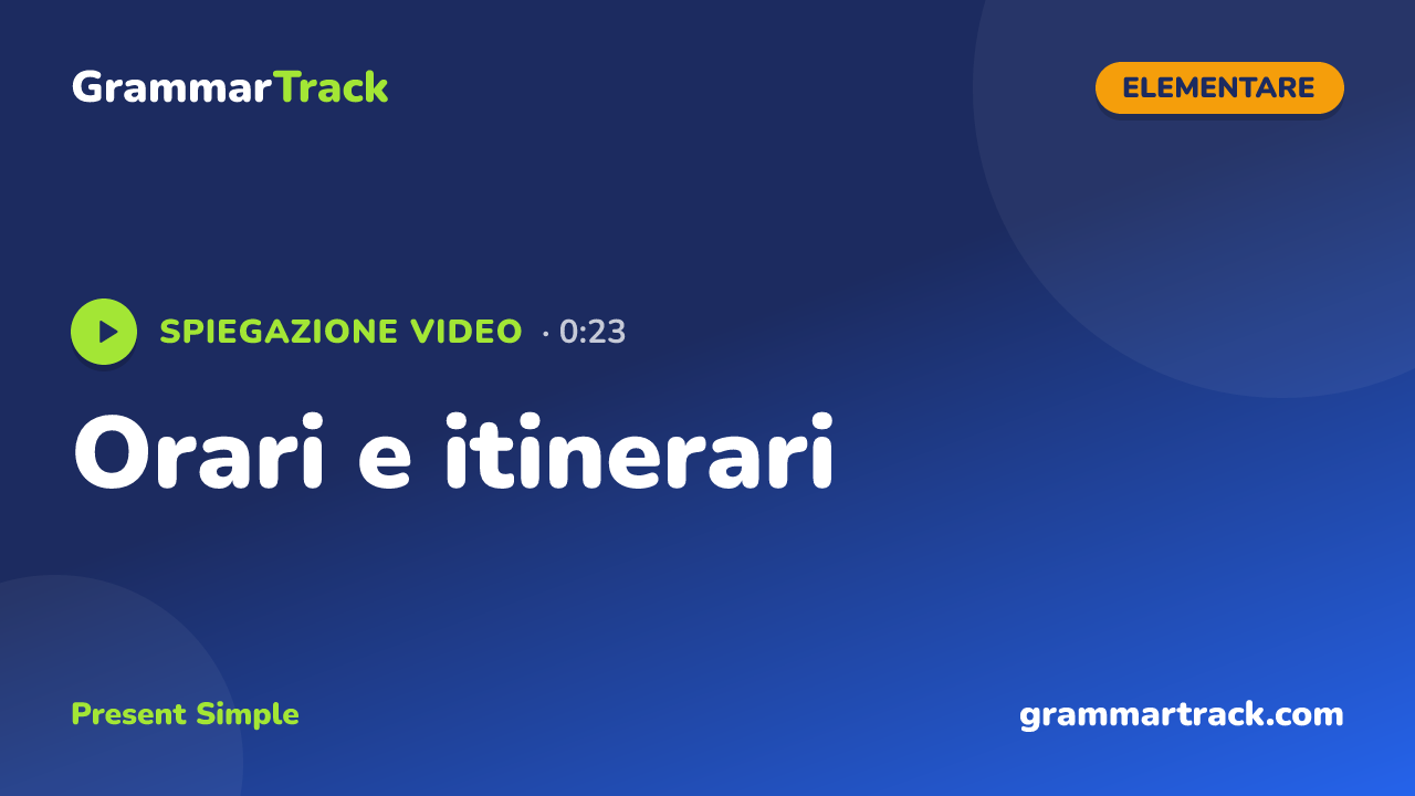 Orari e itinerari