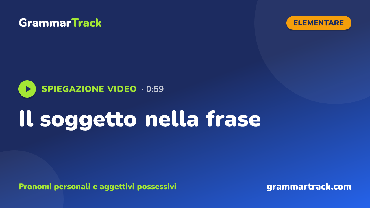 Il soggetto nella frase