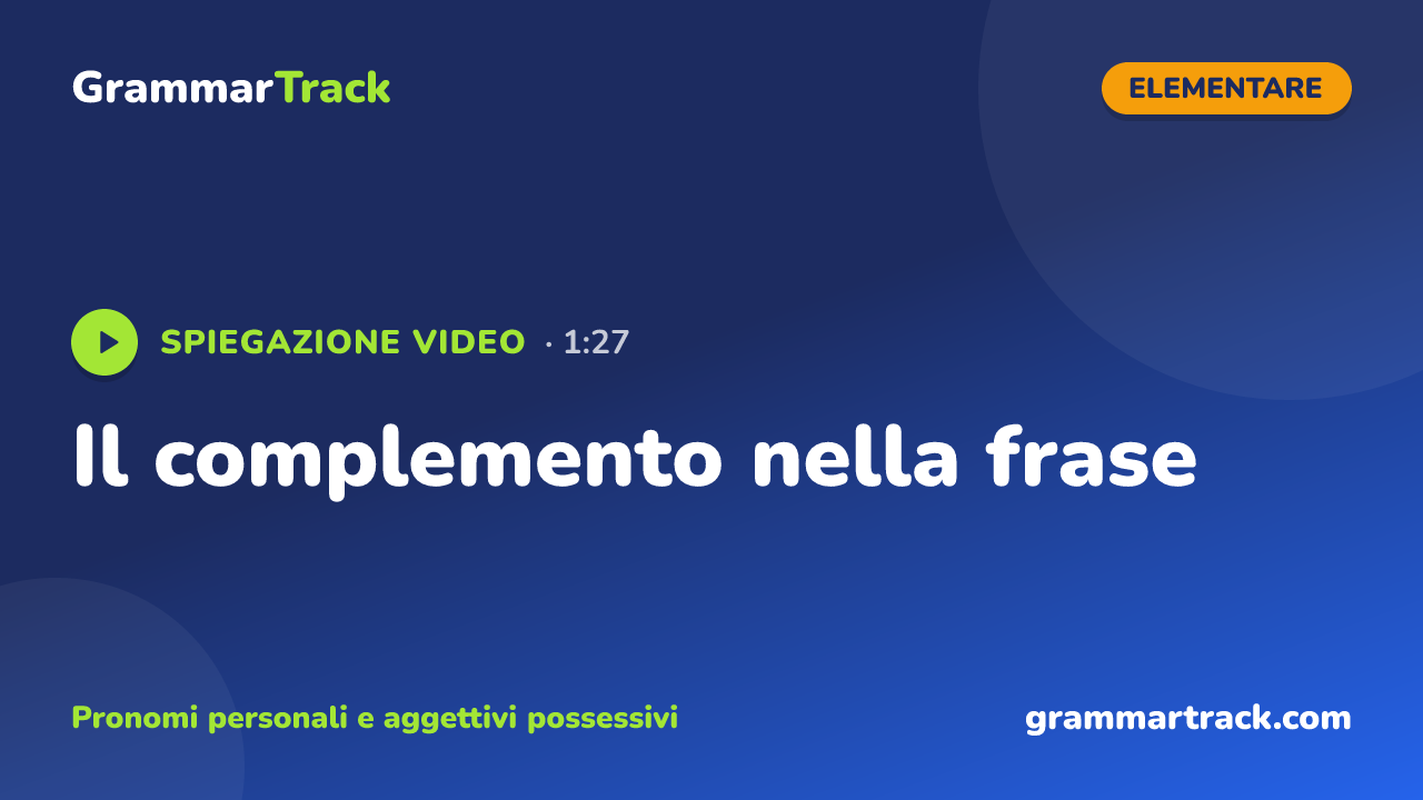 Il complemento nella frase