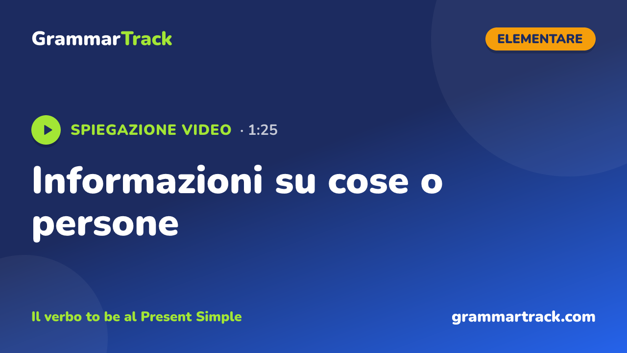 Informazioni su cose o persone