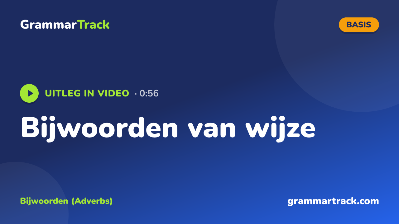 Bijwoorden van wijze