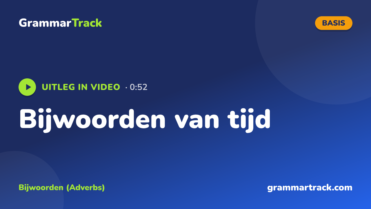 Bijwoorden van tijd