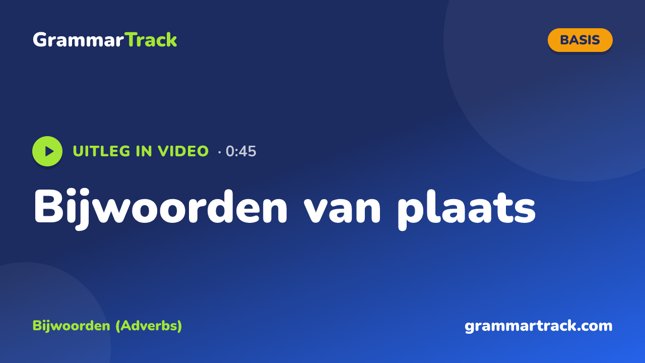 Bijwoorden van plaats