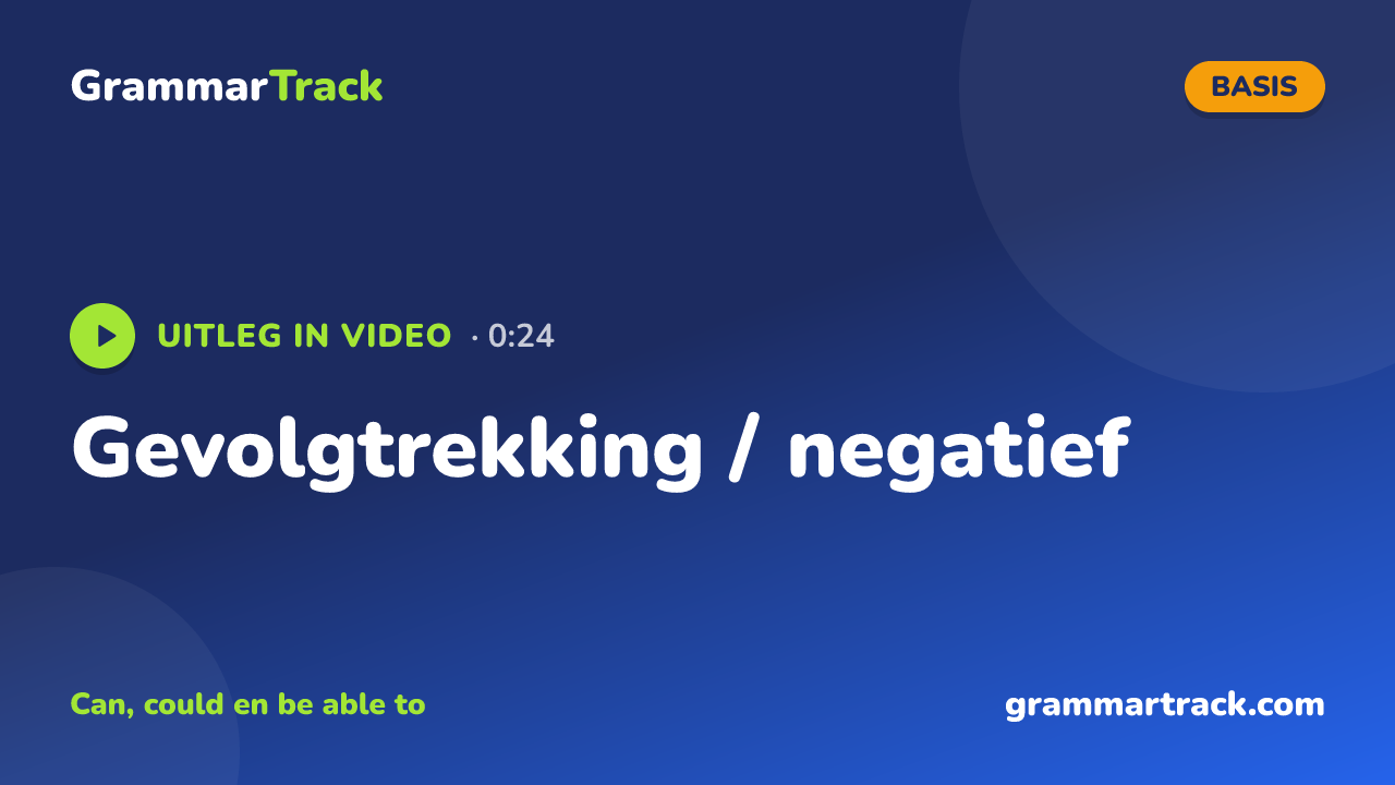 Gevolgtrekking / negatief