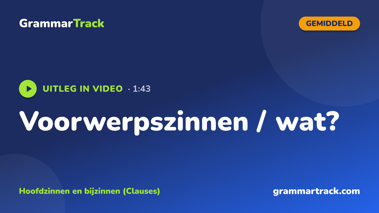 Voorwerpszinnen / wat?