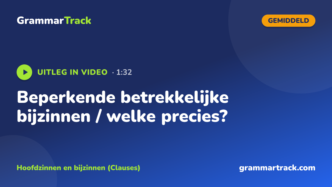Beperkende betrekkelijke bijzinnen / welke precies?