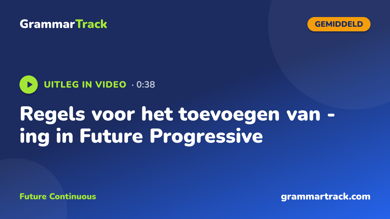 Regels voor het toevoegen van -ing in Future Progressive