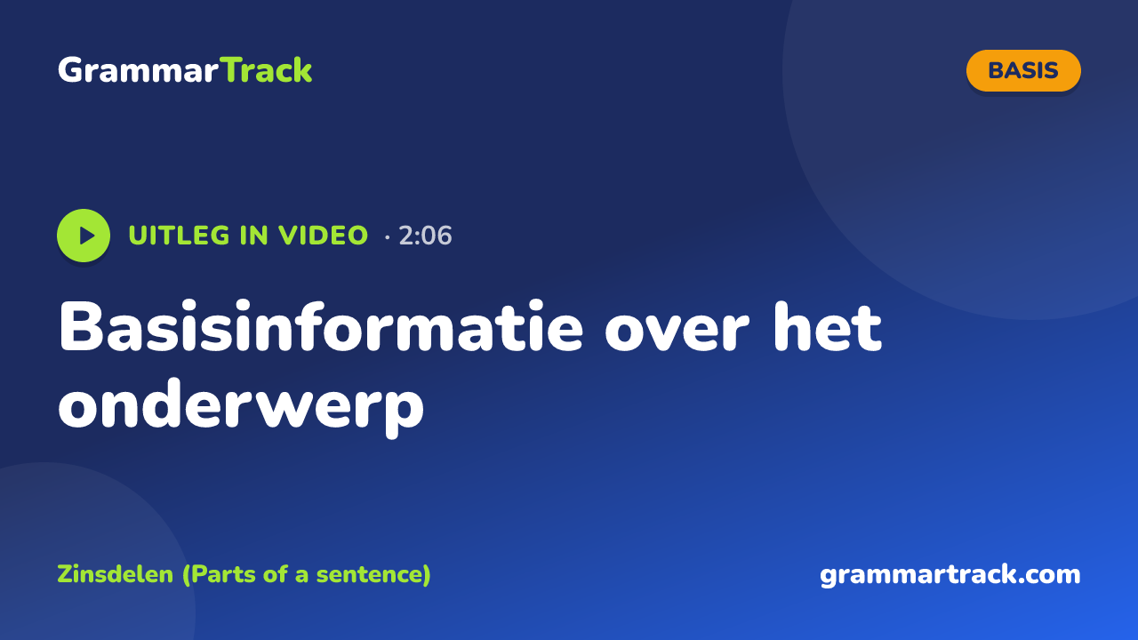 Basisinformatie over het onderwerp