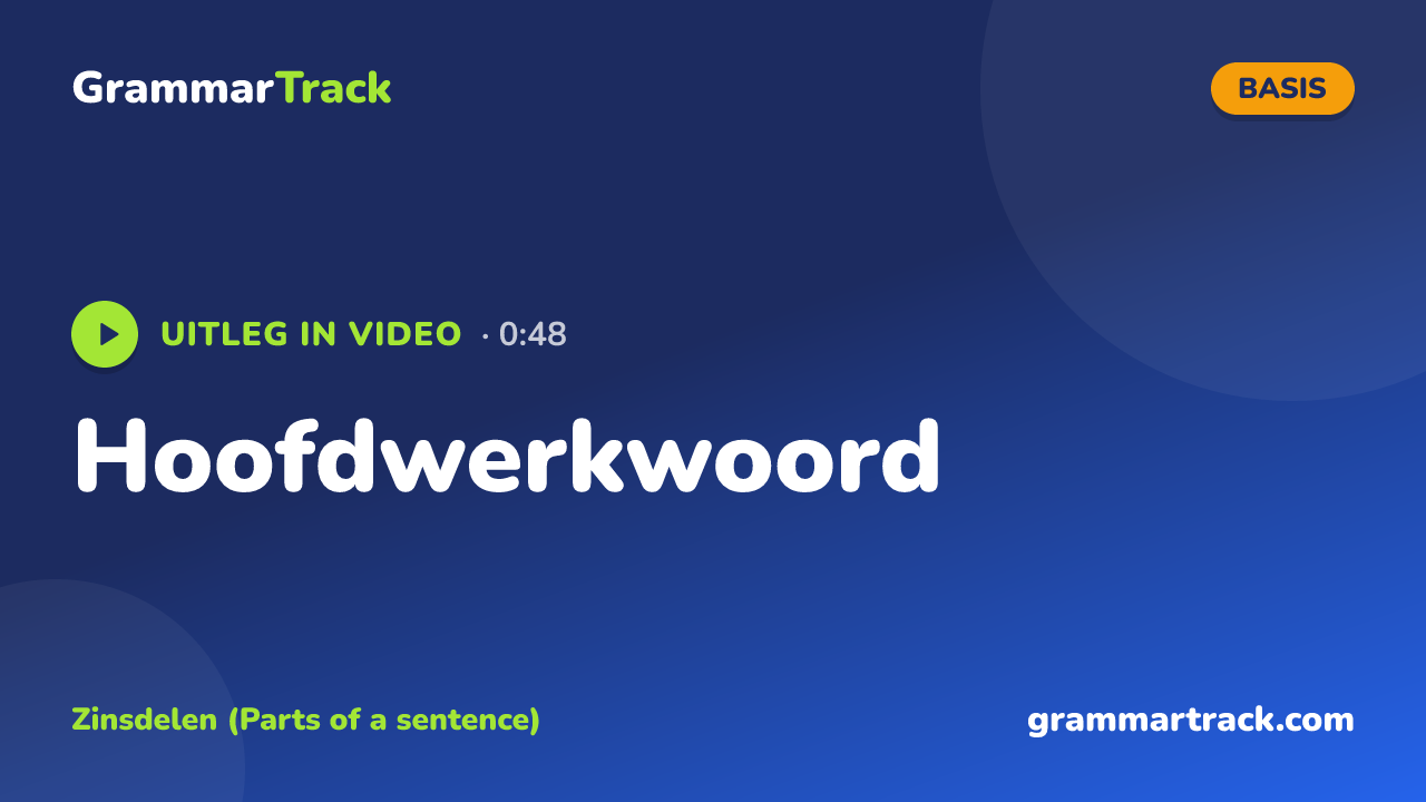 Hoofdwerkwoord