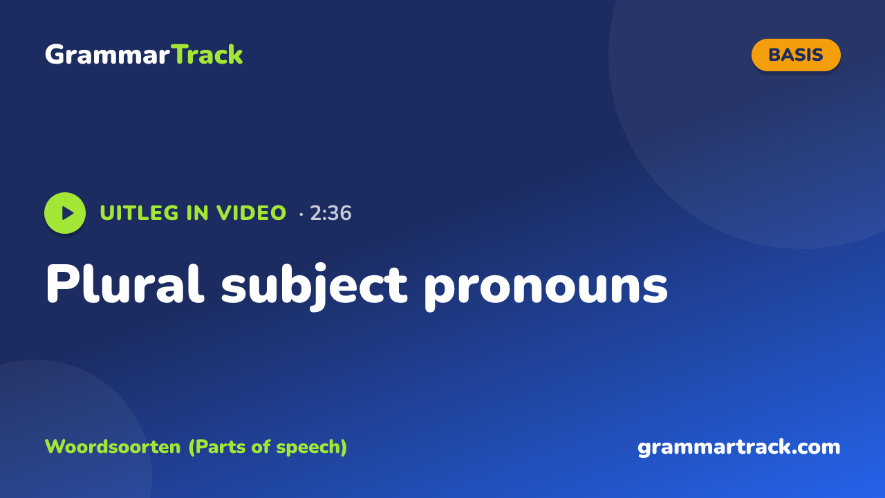 Plural subject pronouns