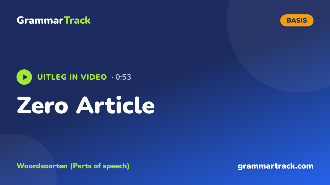 Zero Article