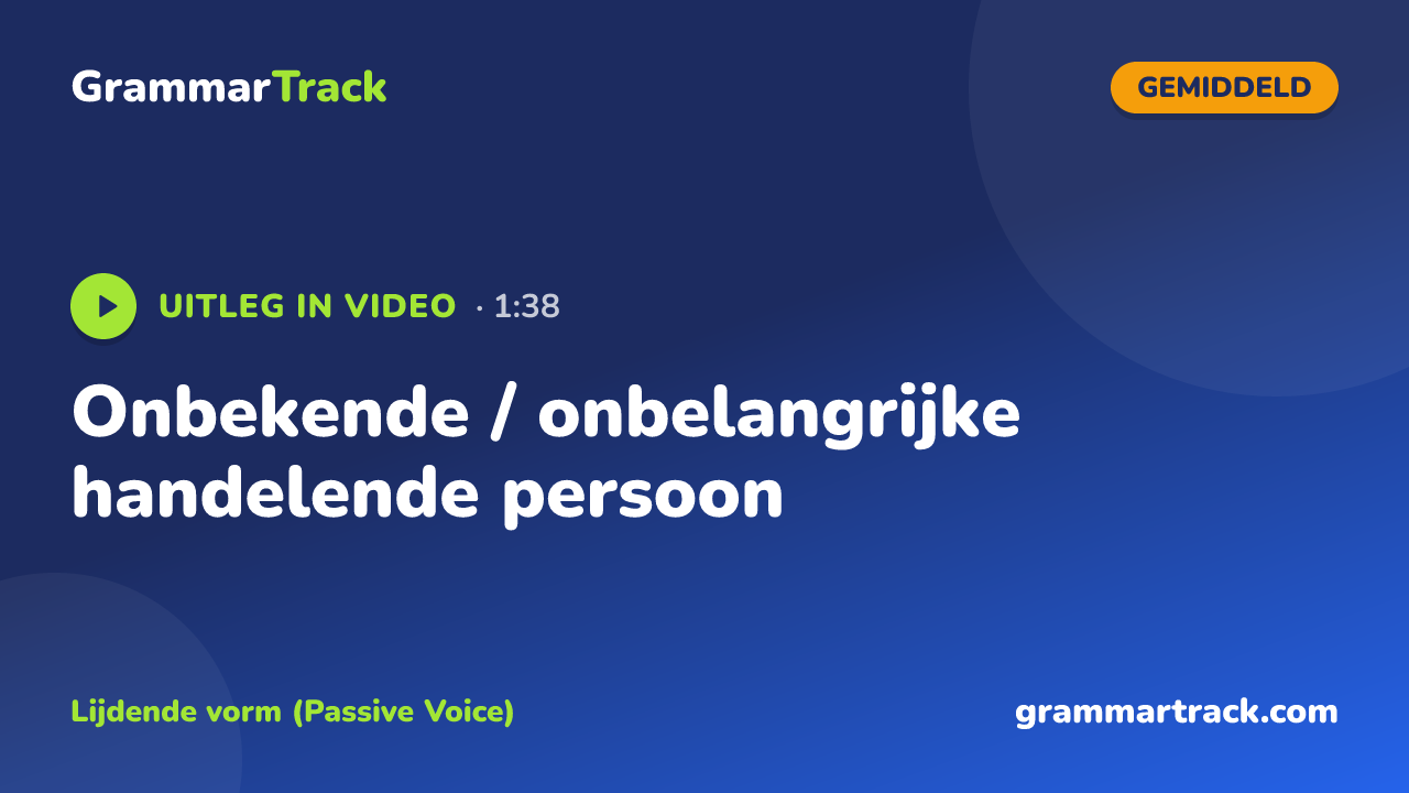 Onbekende / onbelangrijke handelende persoon