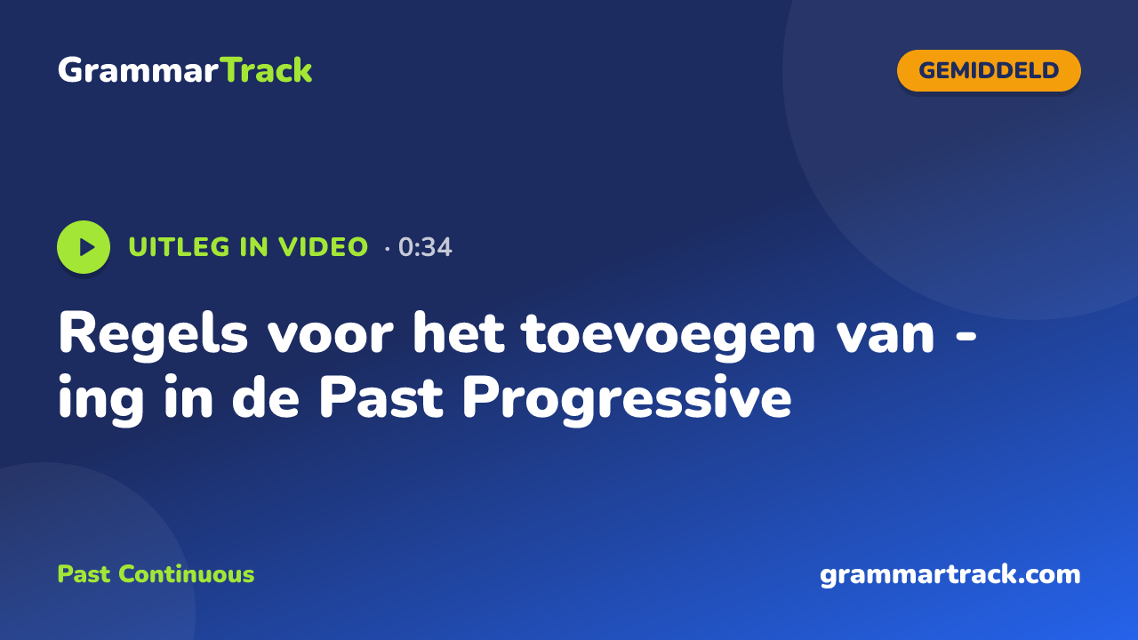 Regels voor het toevoegen van -ing in de Past Progressive