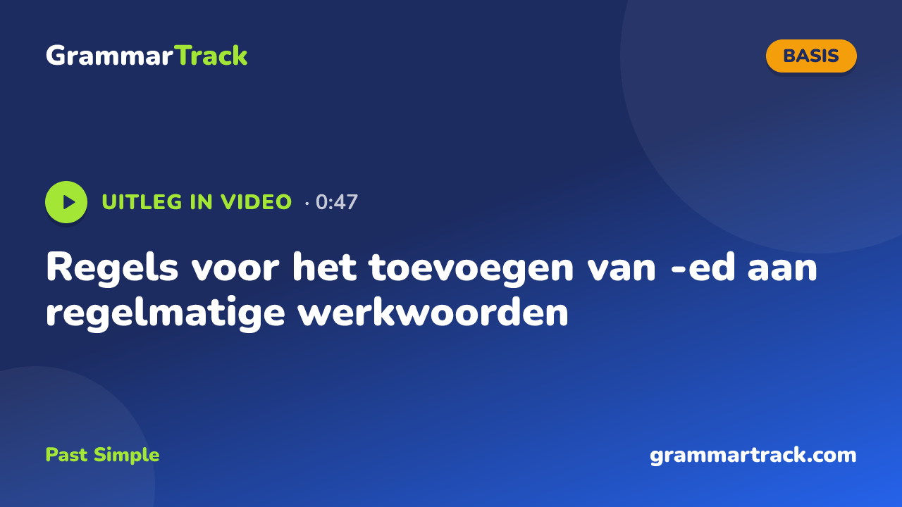 Regels voor het toevoegen van -ed aan regelmatige werkwoorden