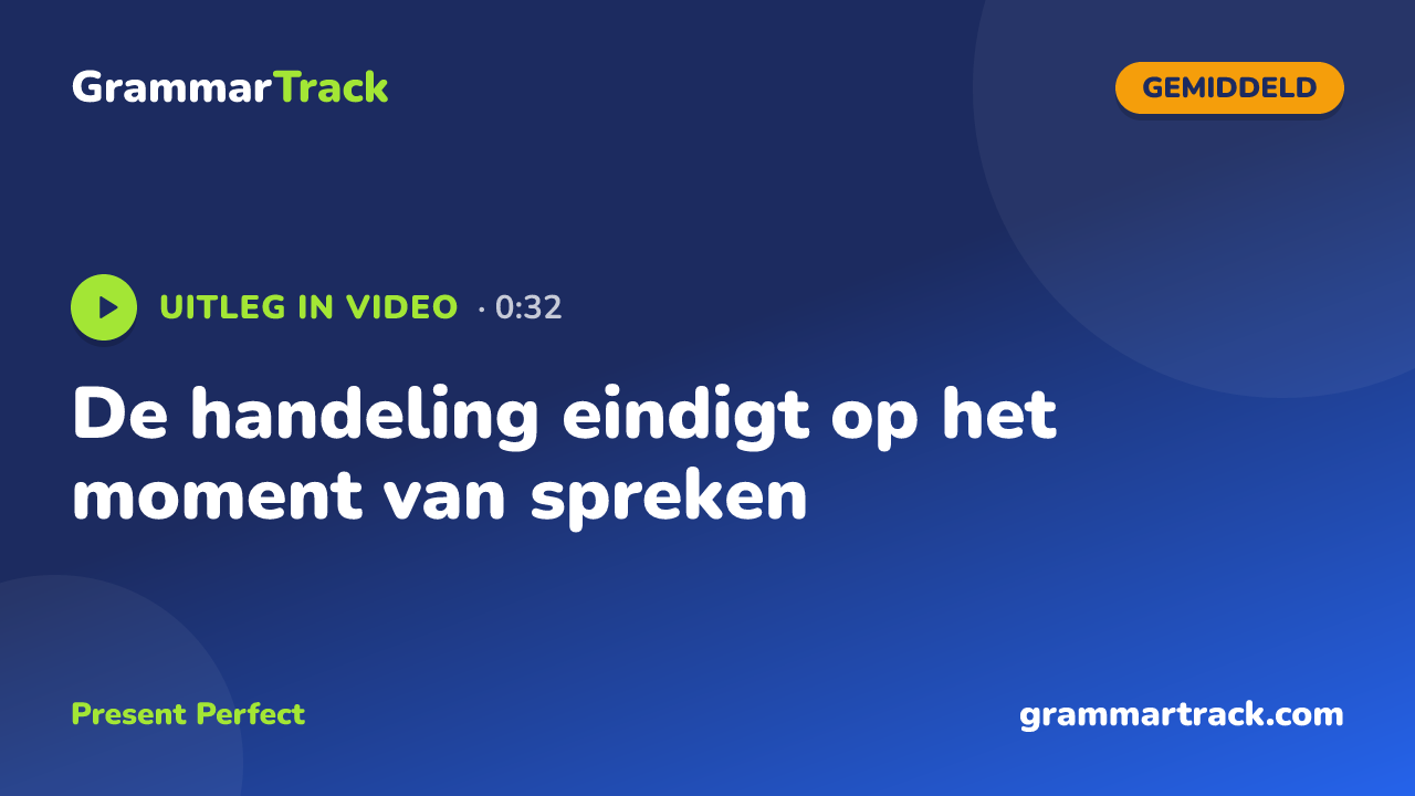 De handeling eindigt op het moment van spreken