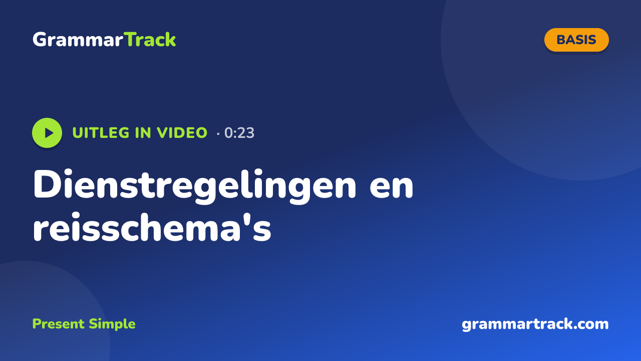 Dienstregelingen en reisschema's