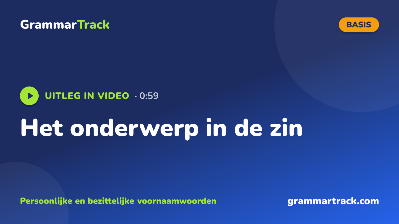 Het onderwerp in de zin