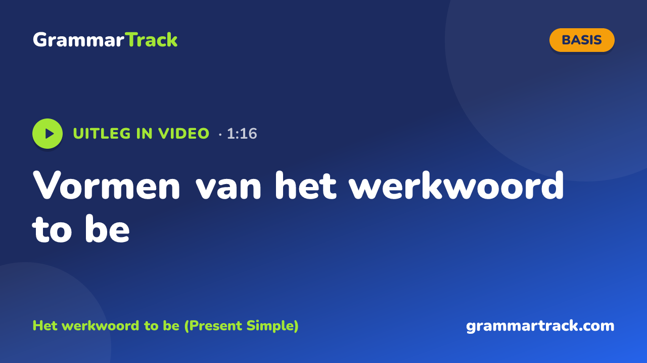 Vormen van het werkwoord to be