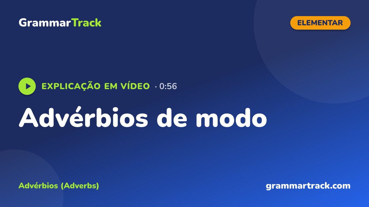 Advérbios de modo