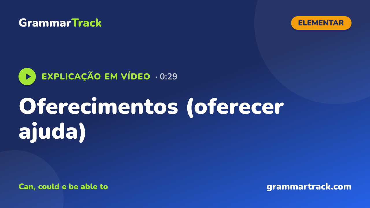 Oferecimentos (oferecer ajuda)