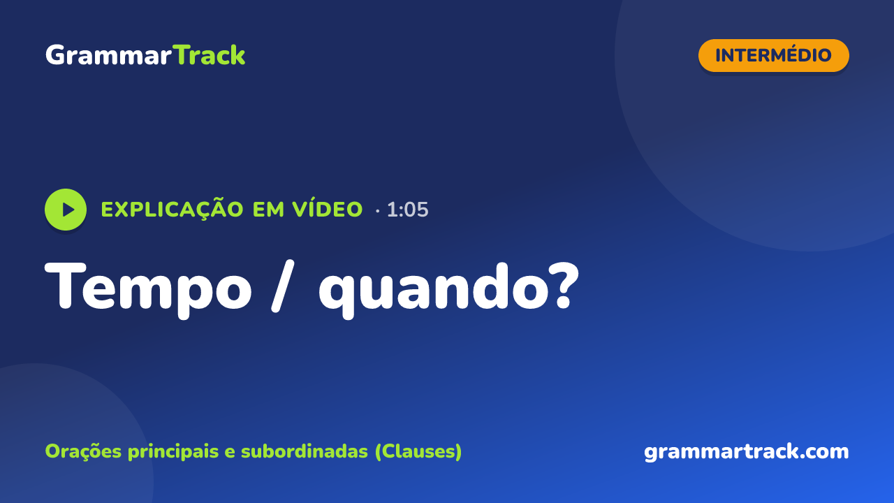 Tempo / quando?