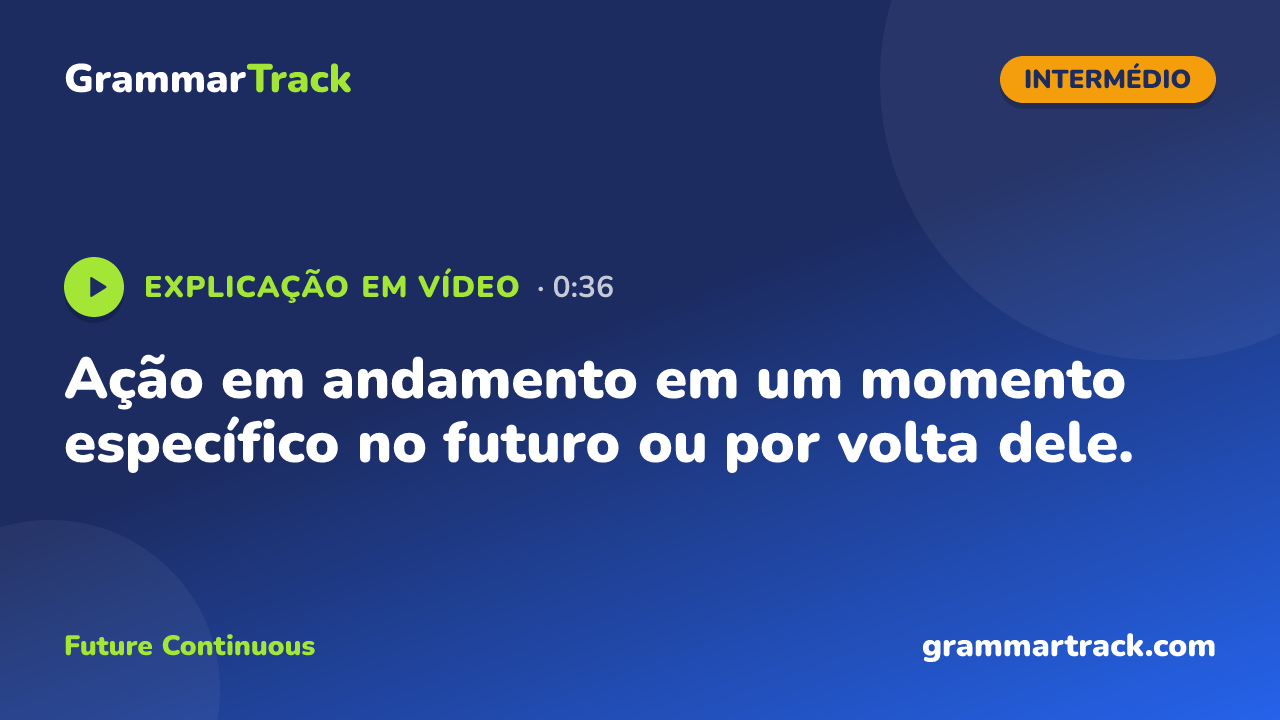 Ação em andamento em um momento específico no futuro ou por volta dele.