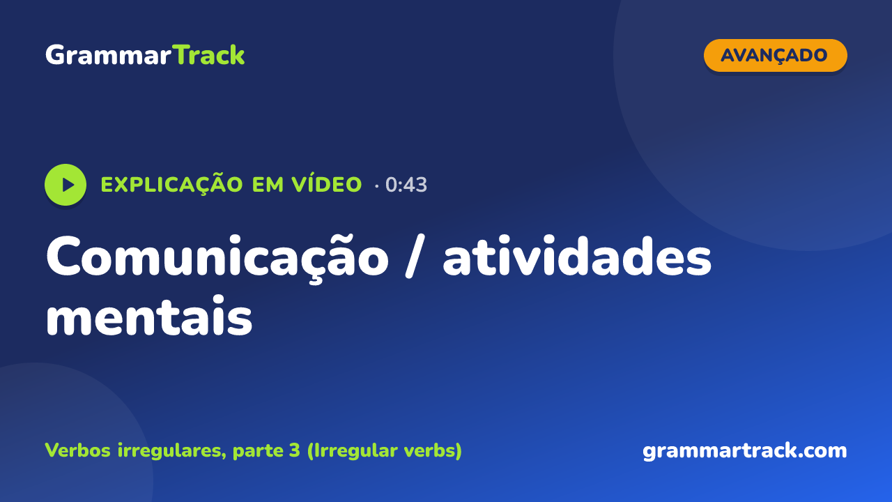 Comunicação / atividades mentais