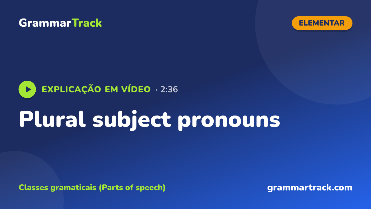 Plural subject pronouns