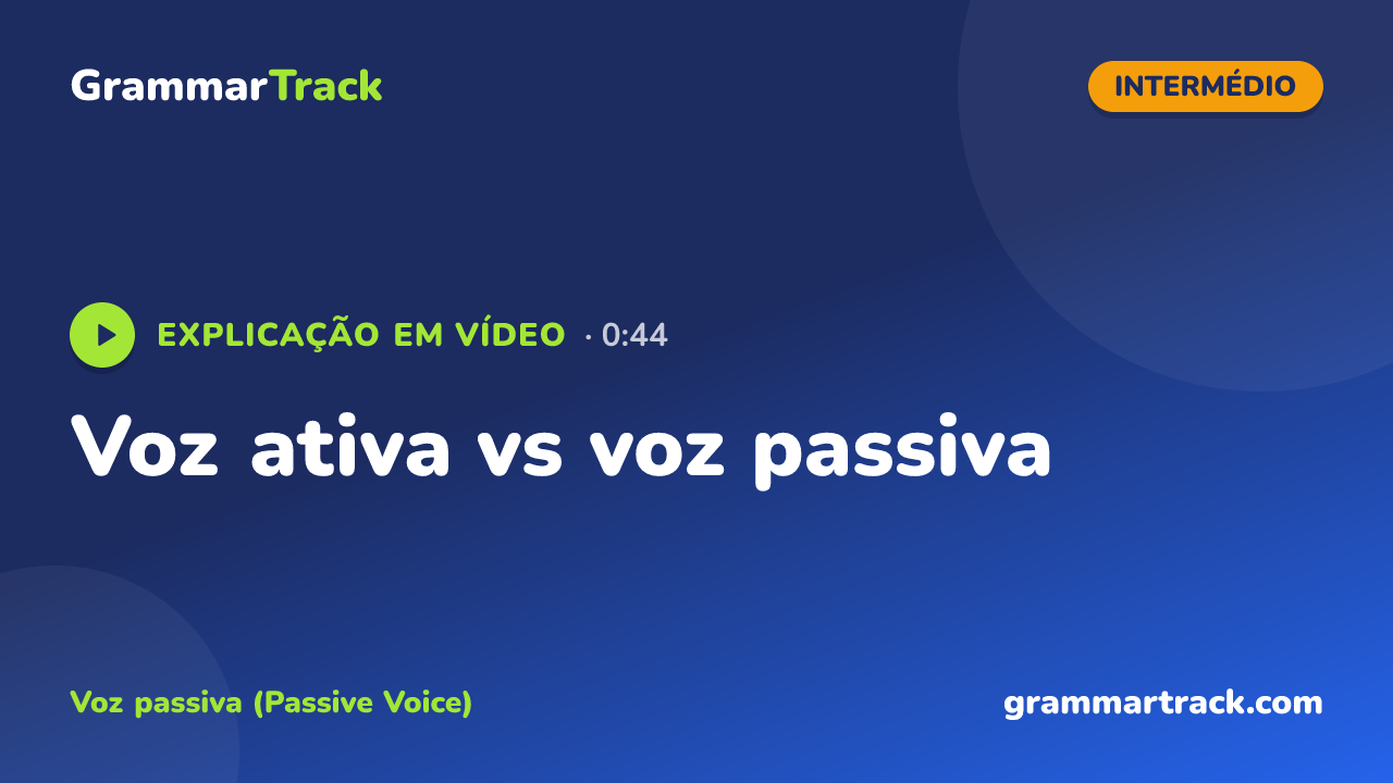 Voz ativa vs voz passiva