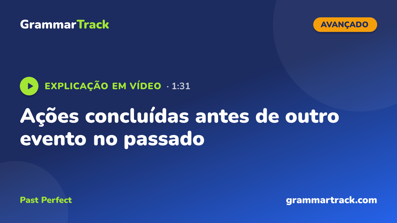 Ações concluídas antes de outro evento no passado