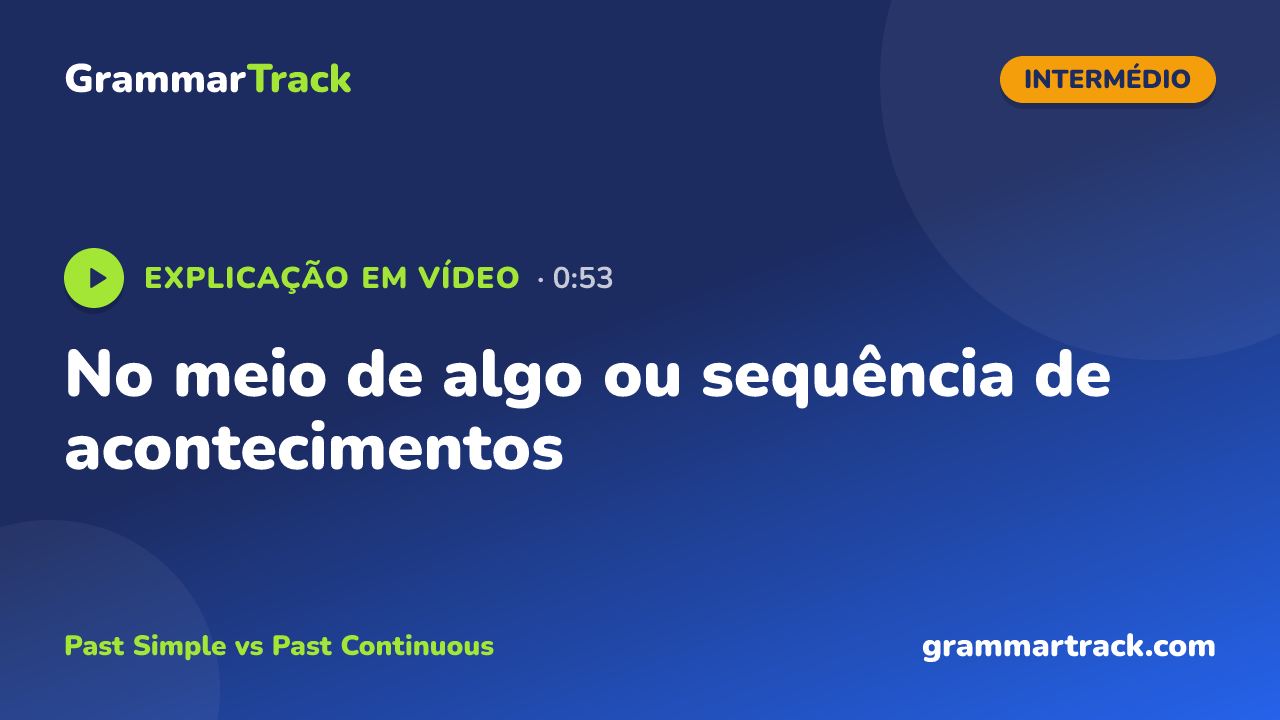 No meio de algo ou sequência de acontecimentos