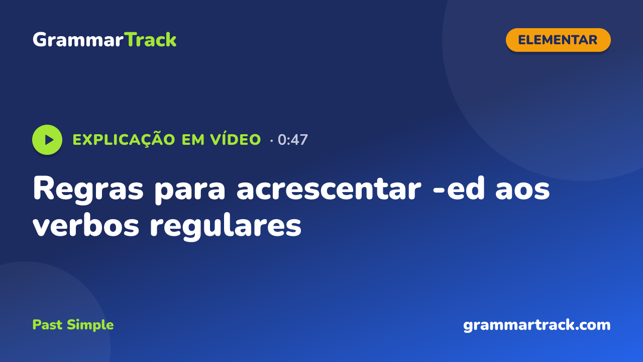 Regras para acrescentar -ed aos verbos regulares