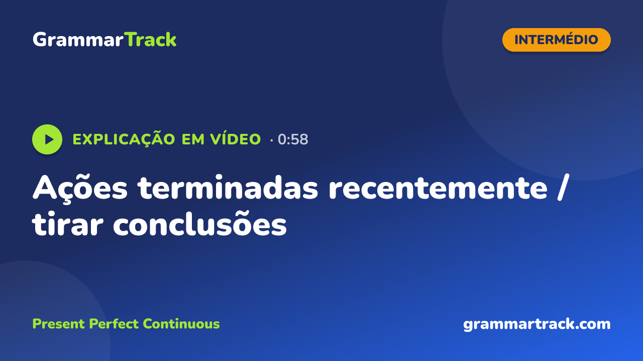Ações terminadas recentemente / tirar conclusões