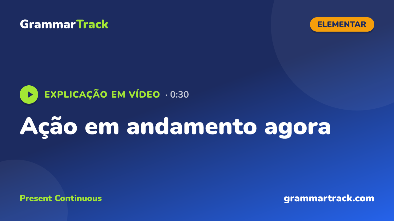 Ação em andamento agora