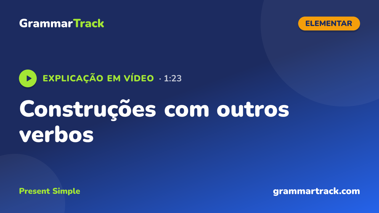 Construções com outros verbos