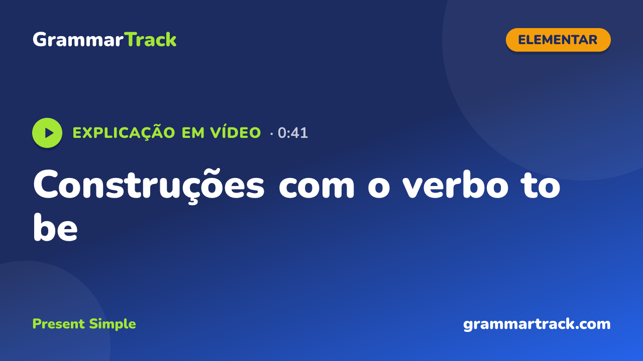 Construções com o verbo to be